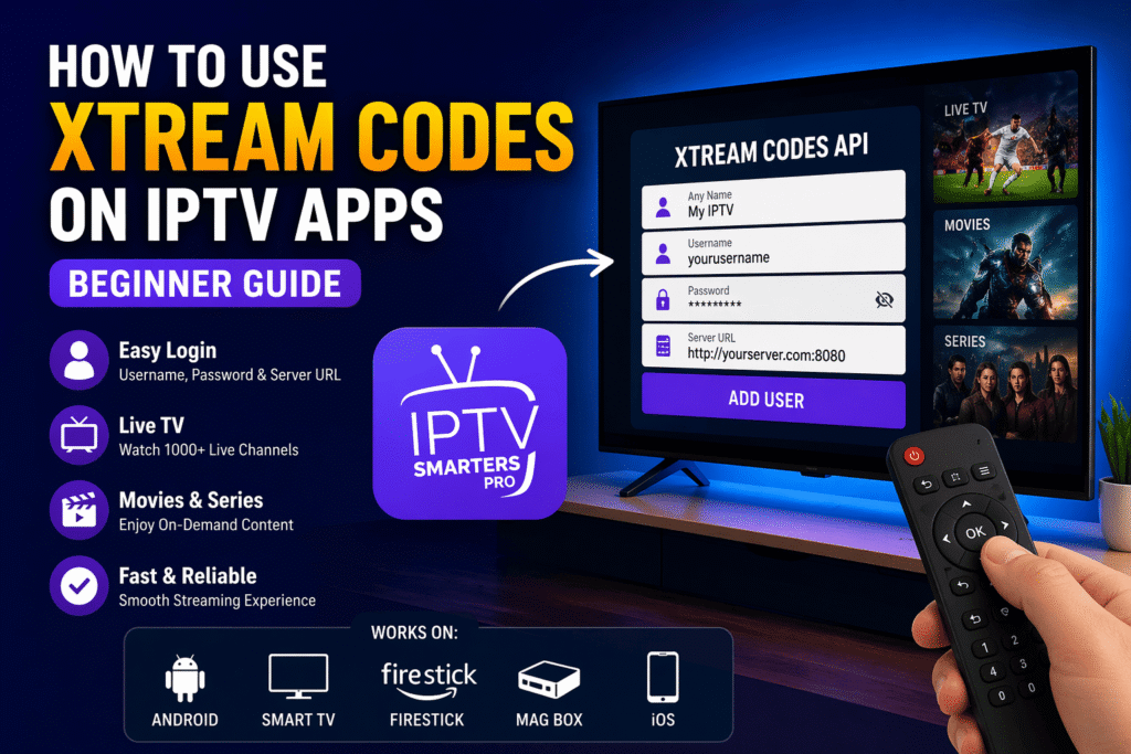 how to use Xtream Codes on IPTV apps guide